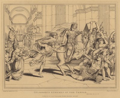 Heliodoro golpeado en el templo, 2 Macabeos de after Raphael