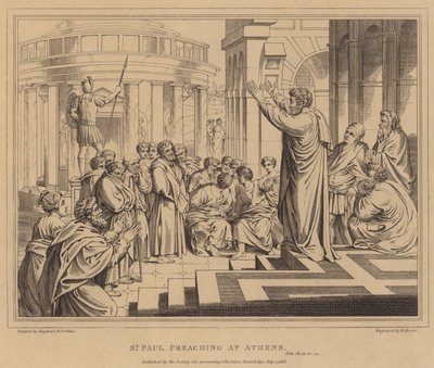 San Pablo predicando en Atenas, Hechos de after Raphael