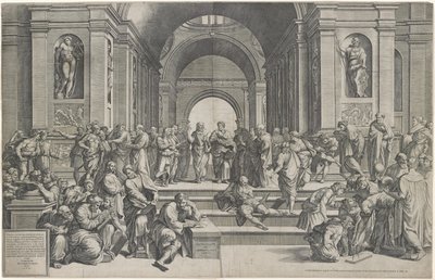 La Escuela de Atenas, pub. 1550 de after Raphael