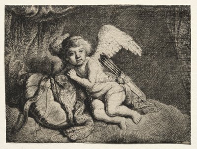 Cupid Resting de after Rembrandt van Rijn