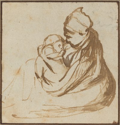 Madre e hijo de after Rembrandt van Rijn