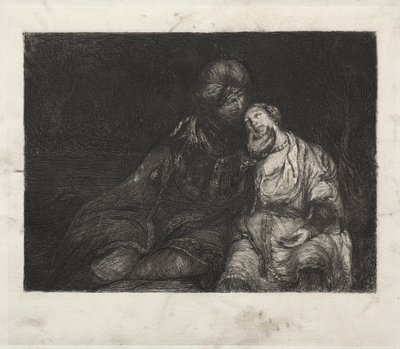 Dos figuras de after Rembrandt van Rijn