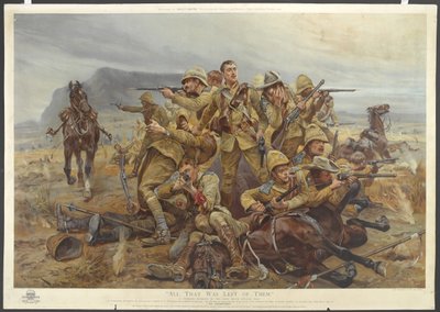 Todo lo que quedó de ellos, 17º Lanceros cerca de Modderfontein, 17 de septiembre de 1901 de after Richard Caton II Woodville