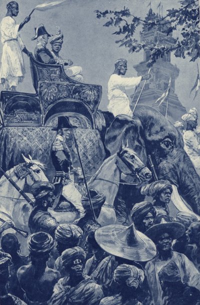 Singapur, los británicos entran en la ciudad, rendida por el Sultán de Johore en 1824 por una suma de dinero de after Richard Caton II Woodville