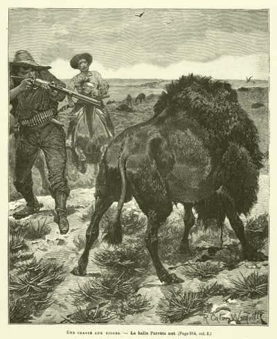 Una caza de bisontes de after Richard Caton II Woodville