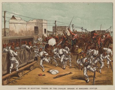 Captura de trenes egipcios por la Brigada de Caballería en la Estación de Mahsameh de after Richard Simkin