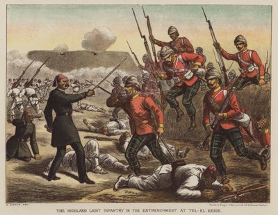 La Infantería Ligera de Highland en la trinchera en Tel-El-Kebir de after Richard Simkin