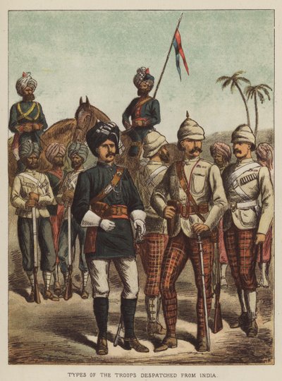 Tipos de tropas despachadas desde la India de after Richard Simkin