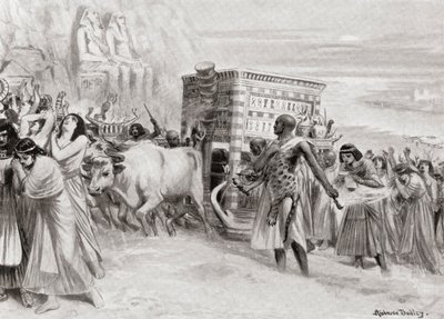 Una procesión funeraria durante la XIX Dinastía, antiguo Egipto, de la Historia de las Naciones de Hutchinson, pub.1915 de after Robert Dudley