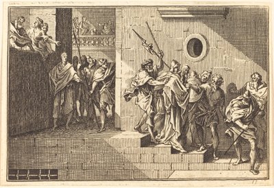 Herodes enviando a Cristo de vuelta a Pilato de after Sébastien Le Clerc I