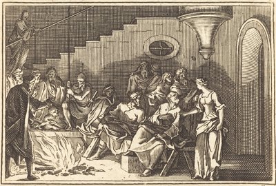 Pedro negando a Cristo de after Sébastien Le Clerc I