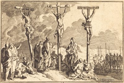 La Virgen, San Juan y María Magdalena al pie de la cruz de after Sébastien Le Clerc I