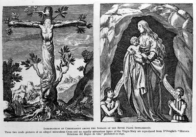 Introducción del cristianismo entre los indios de los asentamientos del Río de la Plata, reproducido de Historia Relatione del Regno de Cile de d