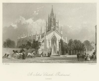 Iglesia de St Johns, Richmond, 1840 de after Thomas Allom