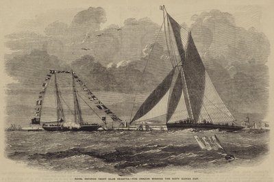 Regata del Royal Harwich Yacht Club, el Amazon ganando la Copa de Sesenta Guineas de after Thomas Harrington Wilson