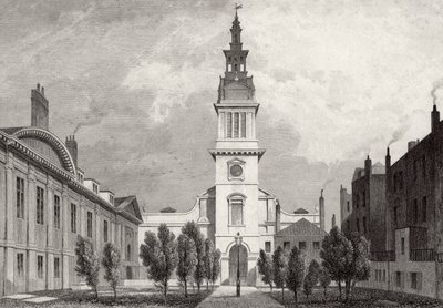 Christ Church y parte de Christs Hospital de Thomas Hosmer after Shepherd