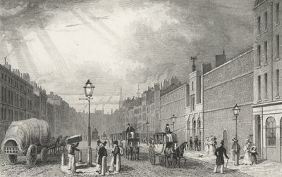 Farringdon Street y la Prisión Fleet, 1830 de Thomas Hosmer after Shepherd