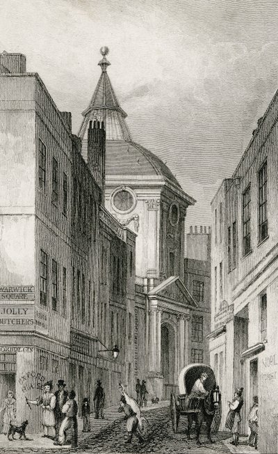 Colegio de Médicos, Warwick Lane, 1830 de Thomas Hosmer after Shepherd