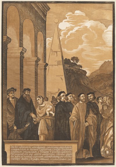 Presentación de la Virgen en el Templo (Panel Izquierdo) de after Titian John Baptist Jackson