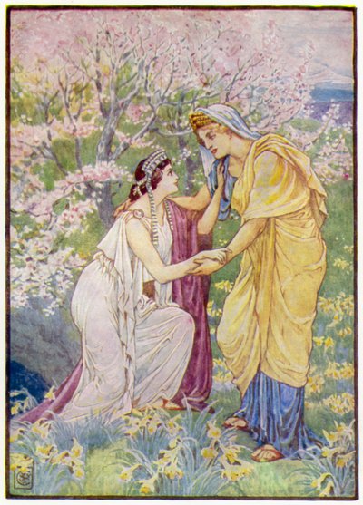 Deméter se regocijó, porque su hija estaba a su lado de after Walter Crane