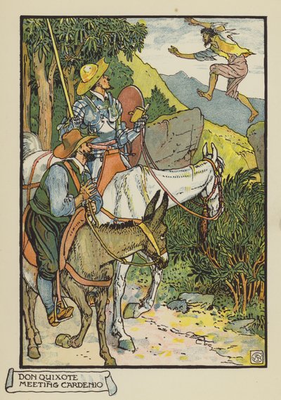 Don Quijote encontrando a Cardenio de after Walter Crane