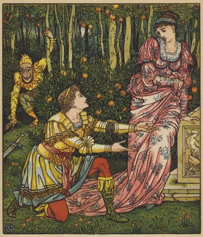 El rey deja caer la espada de after Walter Crane