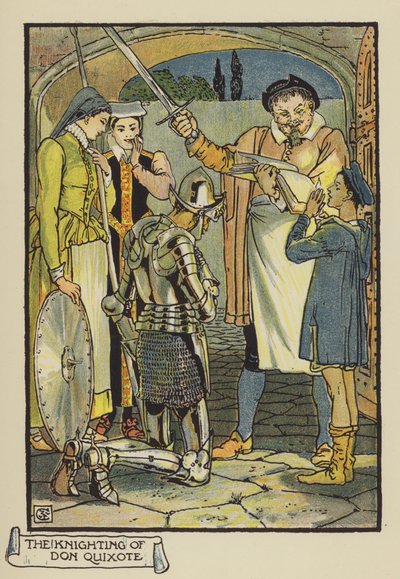El nombramiento de Don Quijote de after Walter Crane