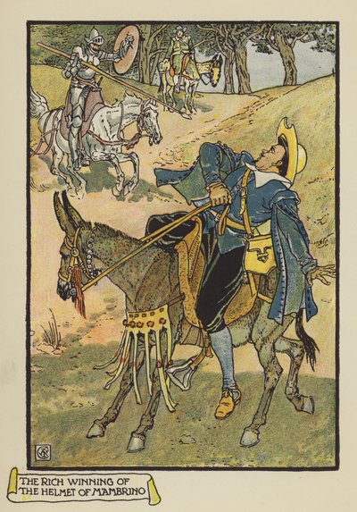 La rica ganancia del yelmo de Mambrino de after Walter Crane