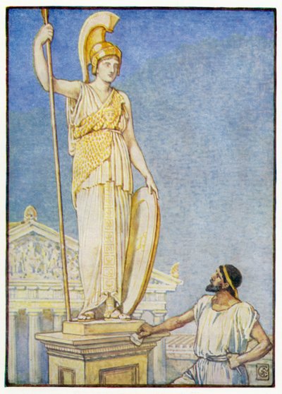La figura de la diosa era colosal de after Walter Crane