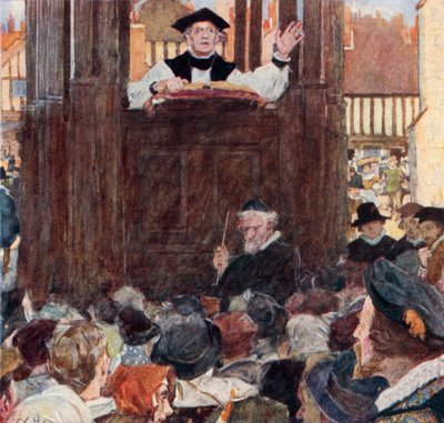 Shakespeare escucha a un predicador en St Pauls Cross de after William Hatherell