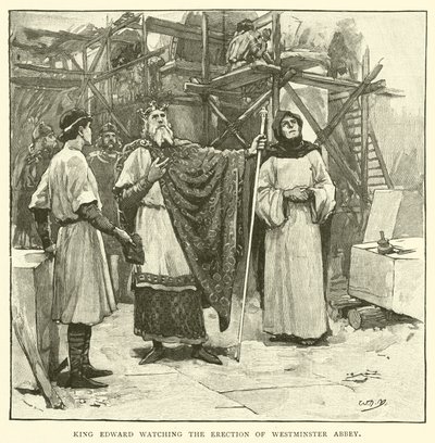 El Rey Eduardo observando la construcción de la Abadía de Westminster de after William Henry Margetson