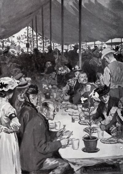 La cena del rey en Fulham de after William Henry Margetson