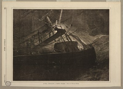 En el mar, señalando a un vapor que pasa de after Winslow Homer