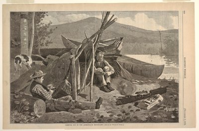 Acampando en las Montañas Adirondack de after Winslow Homer