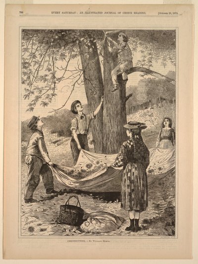 Recolectando castañas de after Winslow Homer