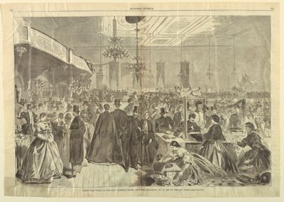 Gran feria en el City Assembly Rooms, Nueva York, diciembre de 1861, en ayuda de los pobres de la ciudad, de Harper