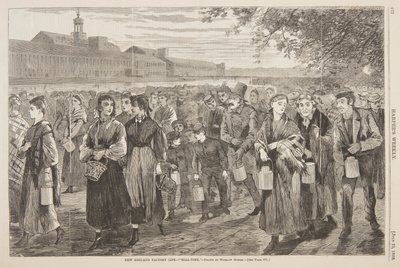 Vida en una fábrica de Nueva Inglaterra – "Hora de la campana" de after Winslow Homer