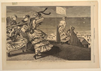 En el acantilado en Long Branch, a la hora del baño de after Winslow Homer