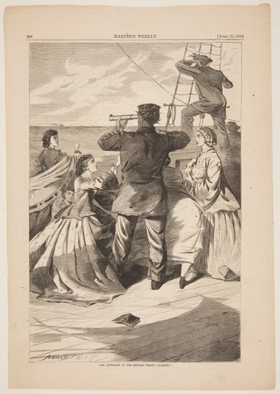 La aproximación del pirata británico "Alabama" de after Winslow Homer