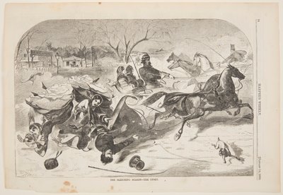 La temporada de trineo – El vuelco de after Winslow Homer