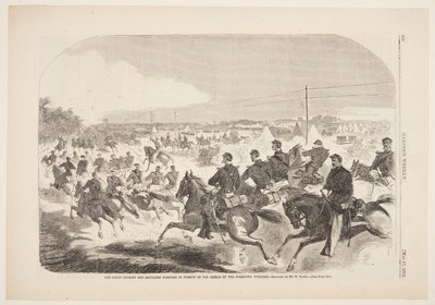 La caballería y artillería de la Unión persiguiendo a los rebeldes por la autopista de Yorktown de after Winslow Homer