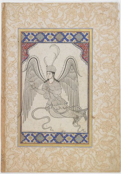 Un ángel, volando, con copa y frasco de vino (FGA F1937.7) de Sahkulu