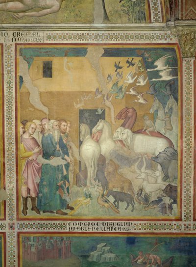 Noé guiando a los animales al arca, 1356-67 de also Manfredi de Battilori Bartolo di Fredi