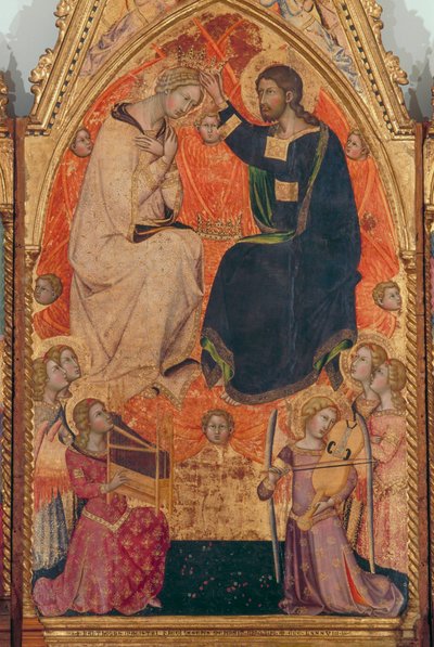 Políptico de la Coronación de la Virgen de also Manfredi de Battilori Bartolo di Fredi