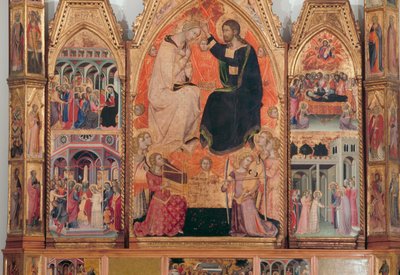 Políptico de la Coronación de la Virgen de also Manfredi de Battilori Bartolo di Fredi