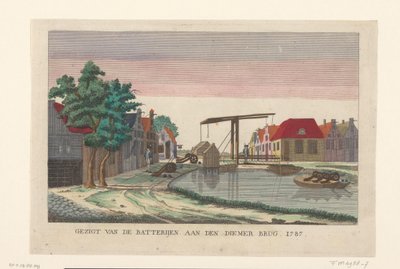Batería en Diemerbrug, 1787 Vista de las baterías en Diemer Bridge 1787 (título sobre objeto) Baterías alrededor de Ámsterdam en 1787 (copias en alemán) (título de la serie) de anonymous (attributed to)