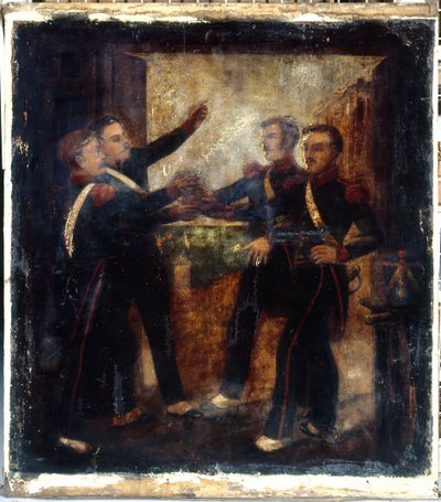 Francés: Aux quatre sergents de La Rochelle. Letrero del posadero. 3, boulevard Beaumarchais, 4º arrondissement, París de anonymous 