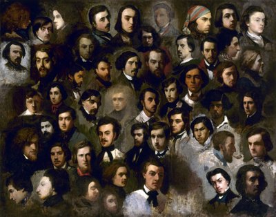 Francés: Retratos de estudiantes en el taller de Paul Delaroche de anonymous 