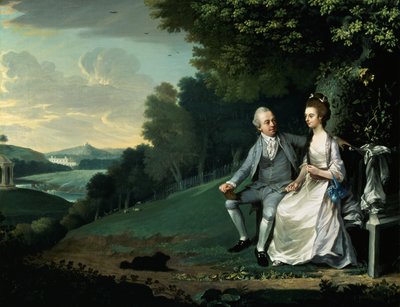 Retrato de una pareja, se dice que Sir Francis y Lady Dashwood en Wycombe Park de anonymous 