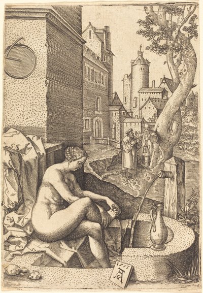 Susana Sorprendida por los Dos Ancianos de anonymous Germany 16th Century after Heinrich Aldegrever